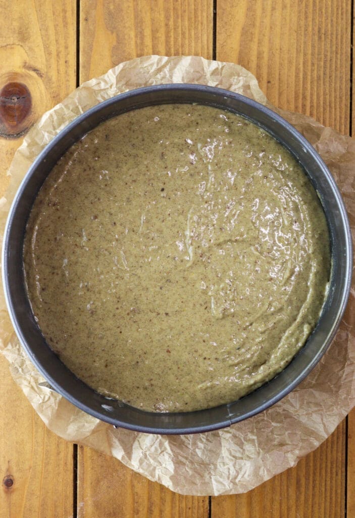 How to reload the batter into a baking pan.
